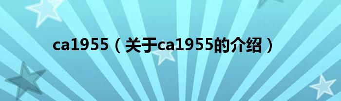 ca1955【关于ca1955的介绍】