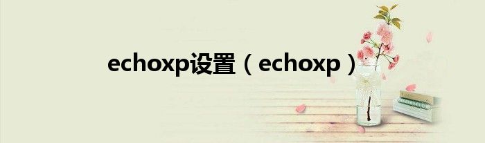 echoxp设置【echoxp】