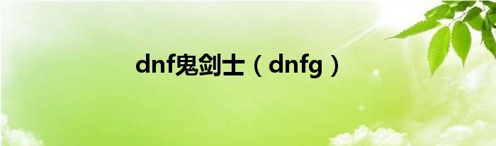 dnf鬼剑士【dnfg】