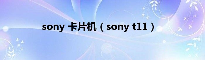 sony 卡片机【sony t11】