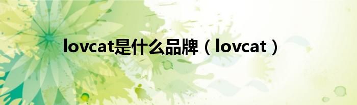 lovcat是什么品牌【lovcat】