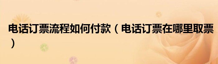 电话订票流程如何付款【电话订票在哪里取票】