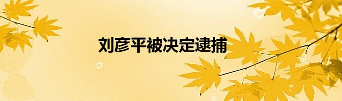 刘彦平被决定逮捕