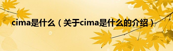 cima是什么【关于cima是什么的介绍】