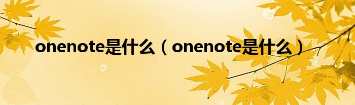 onenote是什么【onenote是什么】