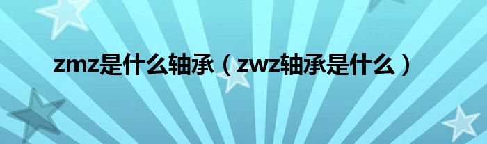 zmz是什么轴承【zwz轴承是什么】