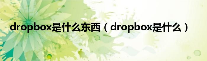 dropbox是什么东西【dropbox是什么】