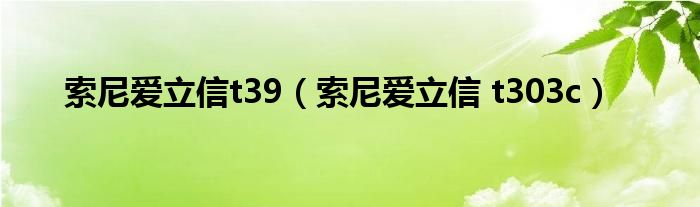 索尼爱立信t39【索尼爱立信 t303c】