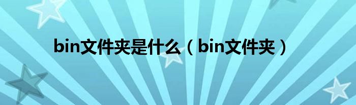 bin文件夹是什么【bin文件夹】