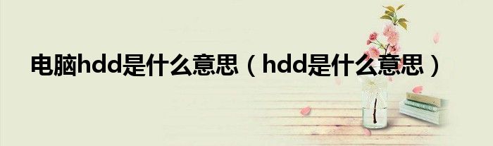 电脑hdd是什么意思【hdd是什么意思】