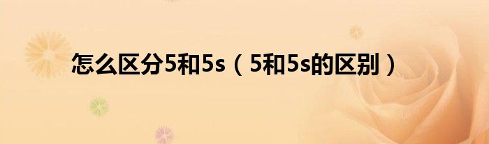 怎么区分5和5s【5和5s的区别】