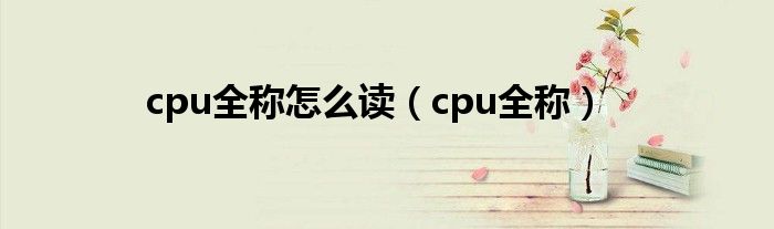 cpu全称怎么读【cpu全称】