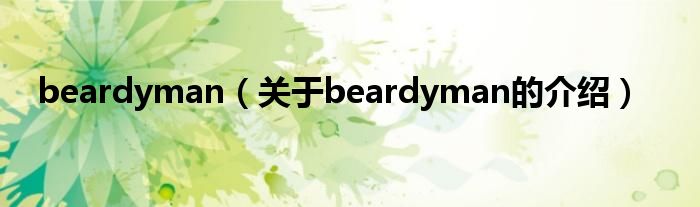 beardyman【关于beardyman的介绍】