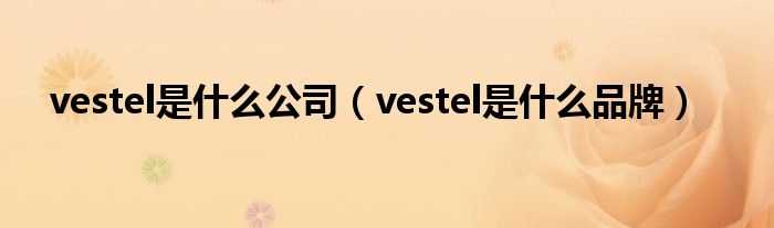 vestel是什么公司【vestel是什么品牌】