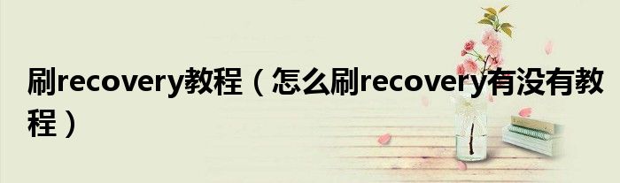 刷recovery教程【怎么刷recovery有没有教程】