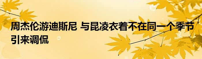 周杰伦游迪斯尼 与昆凌衣着不在同一个季节引来调侃