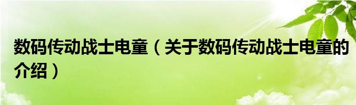 数码传动战士电童【关于数码传动战士电童的介绍】