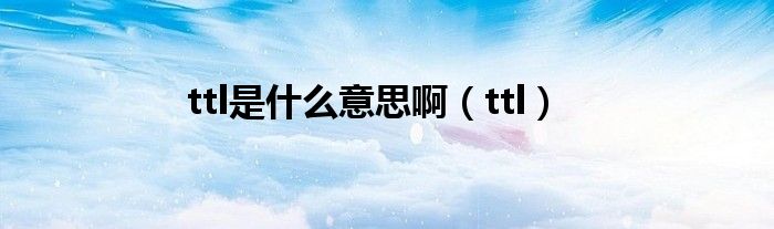 ttl是什么意思啊【ttl】