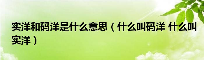 实洋和码洋是什么意思【什么叫码洋 什么叫实洋】