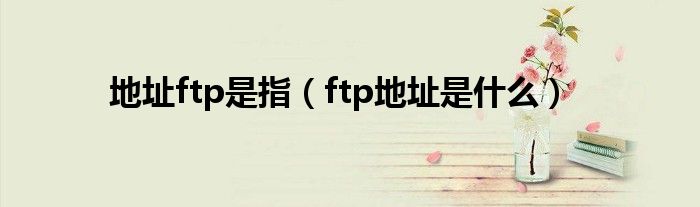 地址ftp是指【ftp地址是什么】