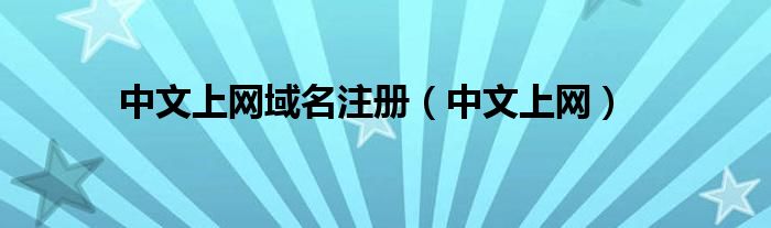 中文上网域名注册【中文上网】