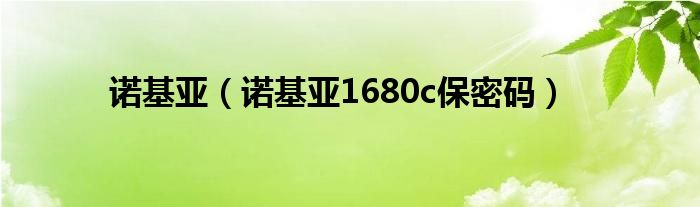 诺基亚【诺基亚1680c保密码】