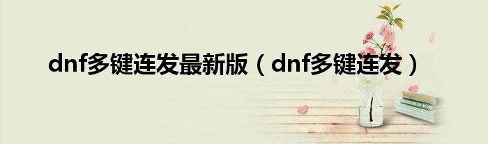 dnf多键连发最新版【dnf多键连发】