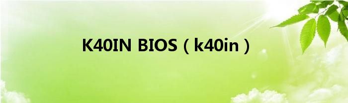 K40IN BIOS【k40in】