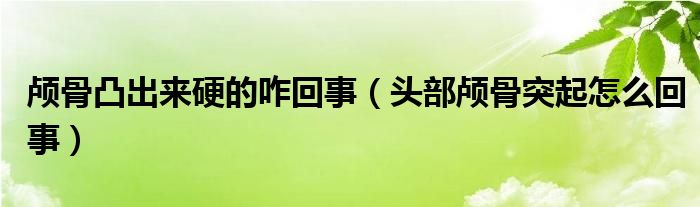 颅骨凸出来硬的咋回事【头部颅骨突起怎么回事】