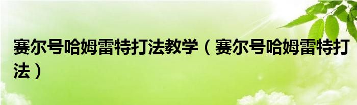 赛尔号哈姆雷特打法教学【赛尔号哈姆雷特打法】