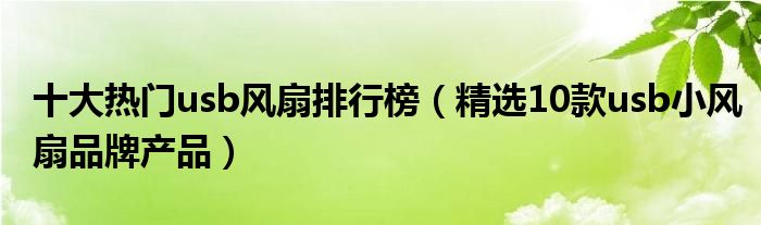 十大热门usb风扇排行榜【精选10款usb小风扇品牌产品】