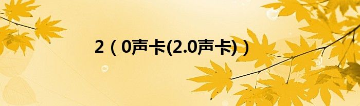 2【0声卡(2.0声卡)】