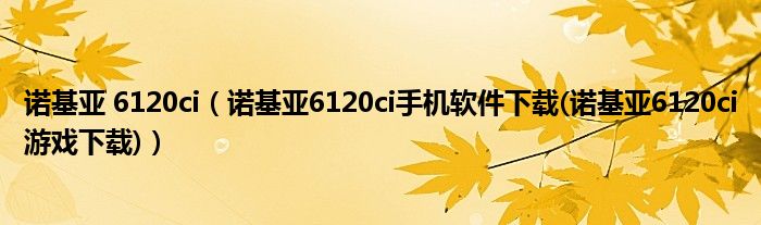 诺基亚 6120ci【诺基亚6120ci手机软件下载(诺基亚6120ci游戏下载)】