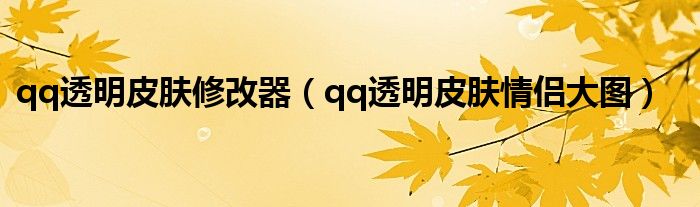 qq透明皮肤修改器【qq透明皮肤情侣大图】