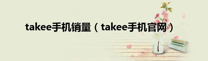 takee手机销量【takee手机官网】