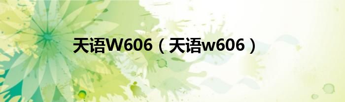 天语W606【天语w606】