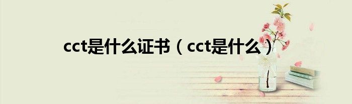 cct是什么证书【cct是什么】