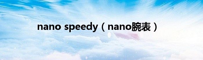 nano speedy【nano腕表】