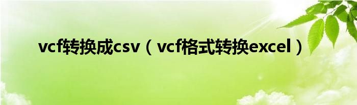 vcf转换成csv【vcf格式转换excel】