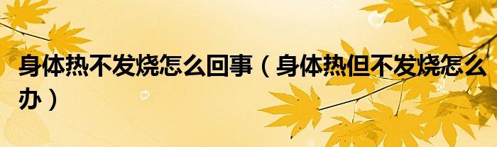 身体热不发烧怎么回事【身体热但不发烧怎么办】