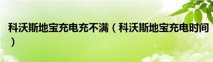 科沃斯地宝充电充不满【科沃斯地宝充电时间】