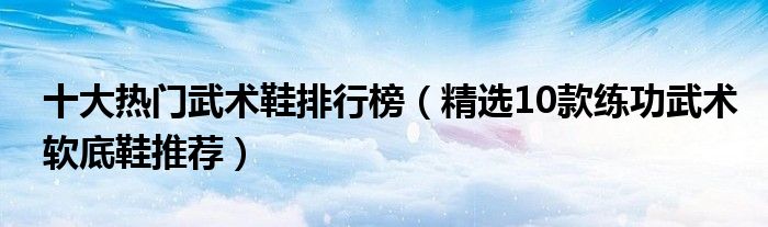 十大热门武术鞋排行榜【精选10款练功武术软底鞋推荐】