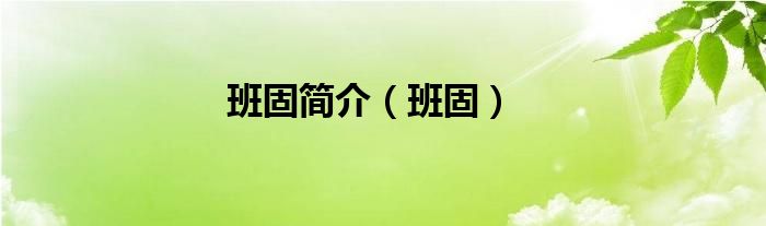 班固简介【班固】