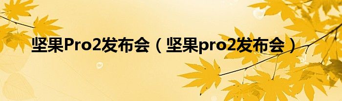 坚果Pro2发布会【坚果pro2发布会】