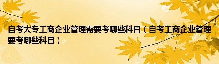 自考大专工商企业管理需要考哪些科目【自考工商企业管理要考哪些科目】