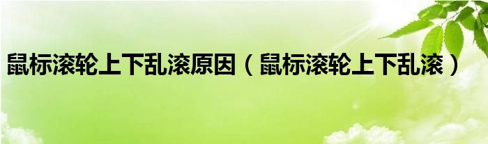 鼠标滚轮上下乱滚原因【鼠标滚轮上下乱滚】