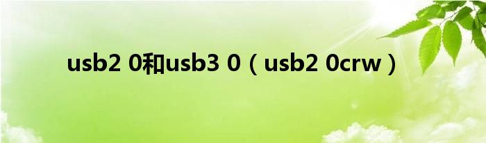 usb2 0和usb3 0【usb2 0crw】