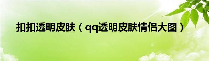 扣扣透明皮肤【qq透明皮肤情侣大图】