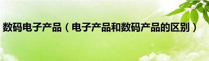 数码电子产品【电子产品和数码产品的区别】