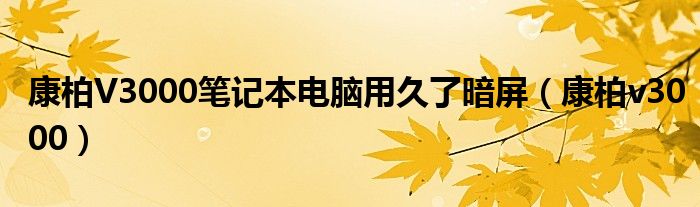 康柏V3000笔记本电脑用久了暗屏【康柏v3000】